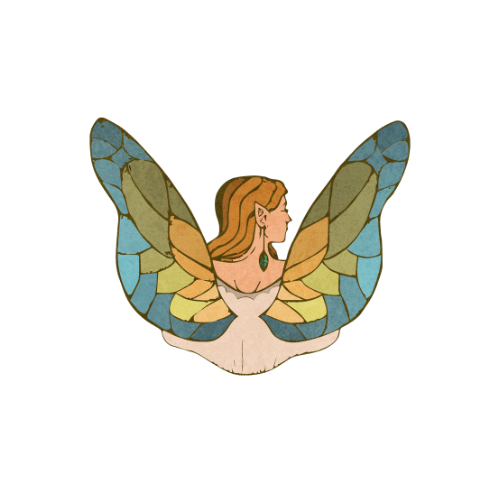 Blanco Violeta Cursiva Insignia Logo